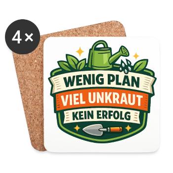 Wenig Plan Viel Unkraut Kein Erfolg - Untersetzer (4er-Set) - Weiß - Vorne
