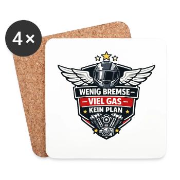 Wenig Brems Viel Gas Kein Plan - Untersetzer (4er-Set) - Weiß - Vorne
