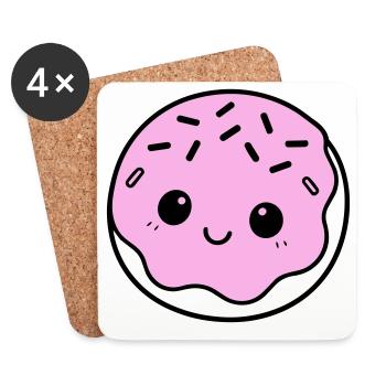 Donut Cute - Untersetzer (4er-Set) - Weiß - Vorne