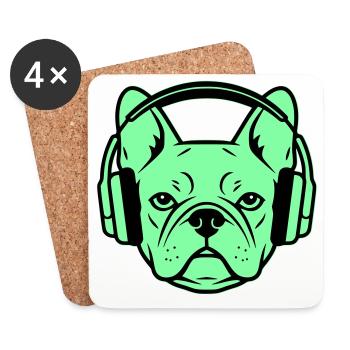 Casque Français Gamer Dog - Dessous de verre (lot de 4) - blanc - Devant