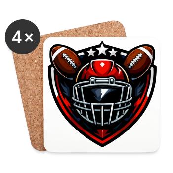 Kicker Shield Football Helm - Untersetzer (4er-Set) - Weiß - Vorne