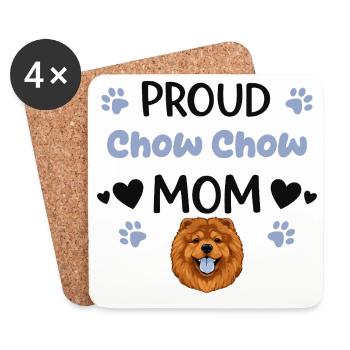 Fière Mère Chow, Chow-chow - Dessous de verre (lot de 4) - blanc - Devant