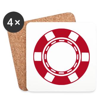 Casino-Münze - Untersetzer (4er-Set) - Weiß - Vorne