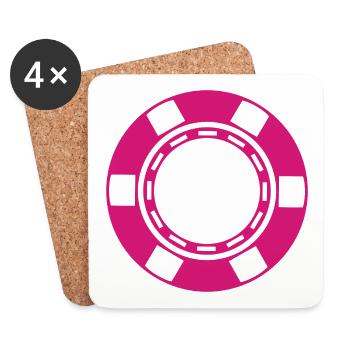 Casino-Münze - Untersetzer (4er-Set) - Weiß - Vorne