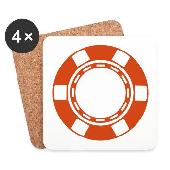 Casino-Münze - Untersetzer (4er-Set) - Weiß - Vorne