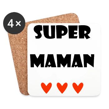 MAMA. MUTTERTAG. HERZ. FEST. ALLES GUTE ZUM GEBURTSTAG - Untersetzer (4er-Set) - Weiß - Vorne