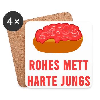 Rohes Mett Harte Jungs - Untersetzer (4er-Set) - Weiß - Vorne