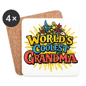 World's Coolest Grandma - Coasters (set of 4) - white - Front