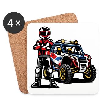 SSV Rally Offroad Racing Driver - Coasters (set of 4) - white - Front