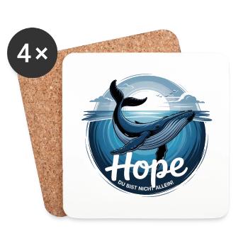 Der Buckelwal Hope/Timmy in der Ostsee - Untersetzer (4er-Set) - Weiß - Vorne