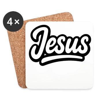 Jesus  - Untersetzer (4er-Set) - Weiß - Vorne