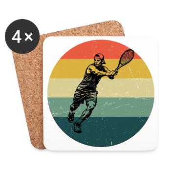 Idée cadeau pour un tennis avec tennis - Dessous de verre (lot de 4) - blanc - Devant