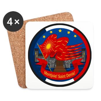 Emblème Oriflamme Montjoie Saint-Denis - Dessous de verre (lot de 4) - blanc - Devant