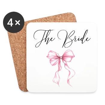 TheBride! Pink ribbon - Coasters (set of 4) - white - Front