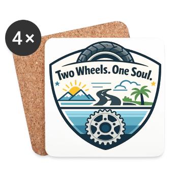 Two wheels, one soul - Coasters (set of 4) - white - Front