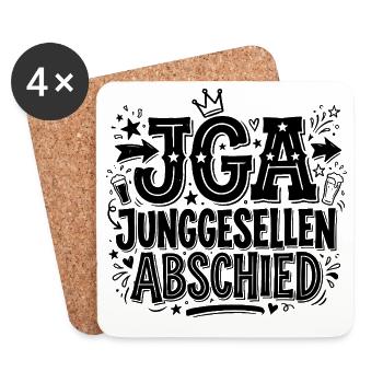JGA Junggesellenabschied - Untersetzer (4er-Set) - Weiß - Vorne