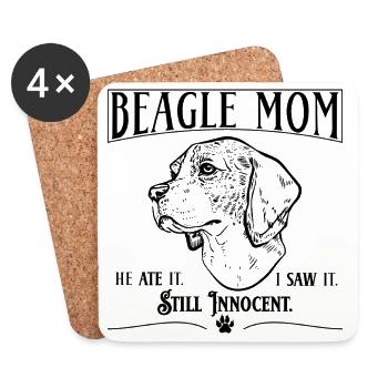 Beagle Mom – He Ate It. Still Innocent. - Coasters (set of 4) - white - Front