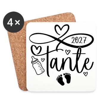 Tante 2027 - Untersetzer (4er-Set) - Weiß - Vorne