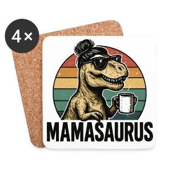 Mamasaurus Mama Mutter Geschenkidee Humor Lustig - Untersetzer (4er-Set) - Weiß - Vorne