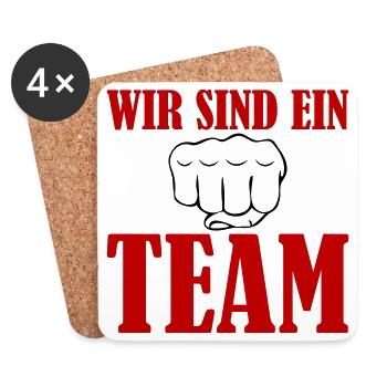 Wir Sind Ein Team  - Untersetzer (4er-Set) - Weiß - Vorne