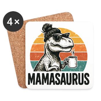 Mamasaurus Mama Mutter Geschenkidee Humor Lustig - Untersetzer (4er-Set) - Weiß - Vorne
