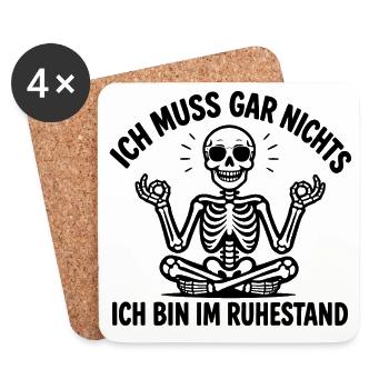 Super lustiges Rentner 2026 Skelett Design - Untersetzer (4er-Set) - Weiß - Vorne