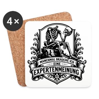 Manchmal brauche ich eine Expertenmeinung - Untersetzer (4er-Set) - Weiß - Vorne