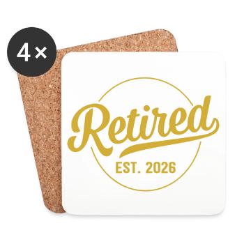 Offiziell im Ruhestand 2026 Rente - Untersetzer (4er-Set) - Weiß - Vorne
