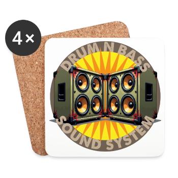 Drum And Bass Sound System Logo - Untersetzer (4er-Set) - Weiß - Vorne