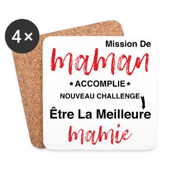 Mission maman accomplie - future meilleure mamie - Dessous de verre (lot de 4) - blanc - Devant