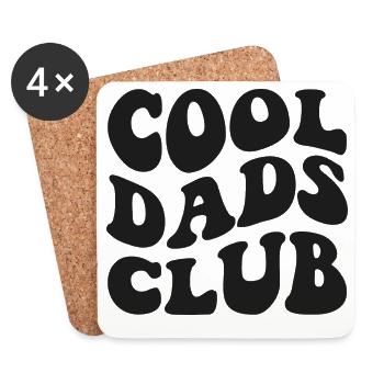 Cool Dads Club 2026 Papa Geschenk - Untersetzer (4er-Set) - Weiß - Vorne