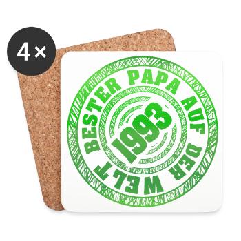 1993 Retro Papa Stempel - Untersetzer (4er-Set) - Weiß - Vorne