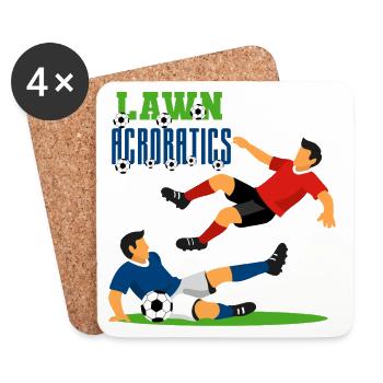 Lawn acrobatics Football action - Coasters (set of 4) - white - Front