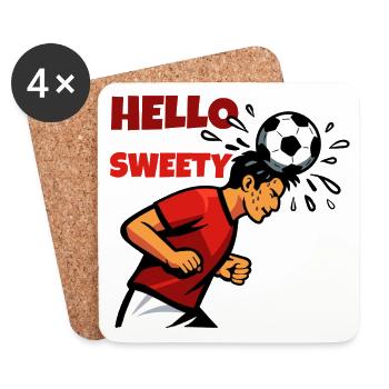 Héros du football en tête dans le match - Dessous de verre (lot de 4) - blanc - Devant
