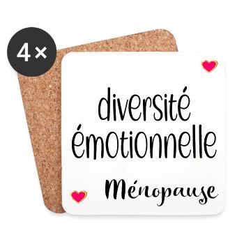 Ménopause Émotions - Dessous de verre (lot de 4) - blanc - Devant