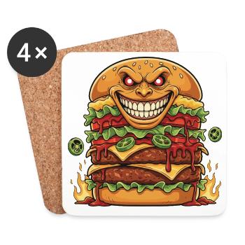 Flameburg Demon - Coasters (set of 4) - white - Front