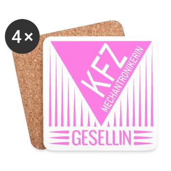 KFZ-Mechatronikerin Gesellin - Untersetzer (4er-Set) - Weiß - Vorne