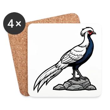 Silver Pheasant Majestic Wild Chic - Coasters (set of 4) - white - Front