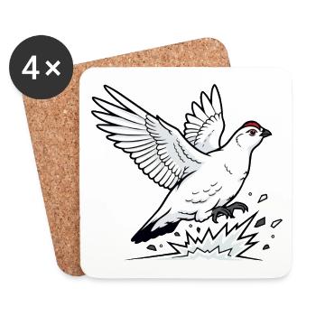 Alpenschneehuhn im Winter der Flight Wilderness - Untersetzer (4er-Set) - Weiß - Vorne