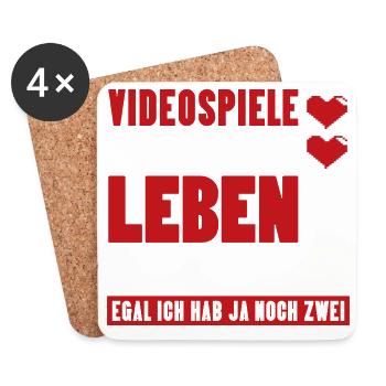 Videospiele haben mein Leben zerstört Gamer - Untersetzer (4er-Set) - Weiß - Vorne