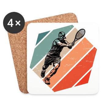 Idée cadeau pour un tennis avec tennis - Dessous de verre (lot de 4) - blanc - Devant