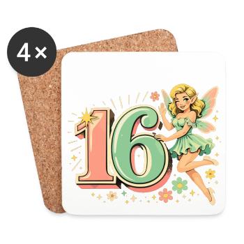 Retro Elf 16 – Imprimé publicitaire vintage en pastel - Dessous de verre (lot de 4) - blanc - Devant