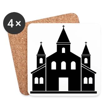 Kirche - Untersetzer (4er-Set) - Weiß - Vorne