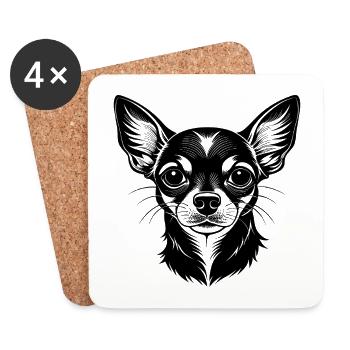 Chihuahua - Untersetzer (4er-Set) - Weiß - Vorne