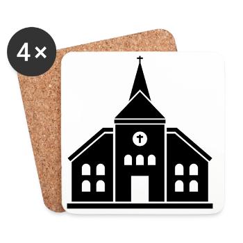Kirche - Untersetzer (4er-Set) - Weiß - Vorne