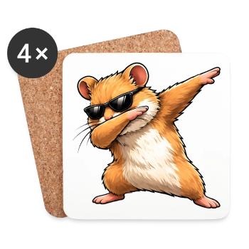 Dabbing Goldhamster - Untersetzer (4er-Set) - Weiß - Vorne