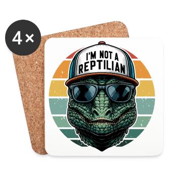 Je ne suis pas un OVNI drôle de Reptilien - Dessous de verre (lot de 4) - blanc - Devant