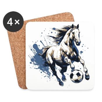 Equipe de Football Hippique - Dessous de verre (lot de 4) - blanc - Devant
