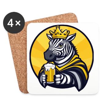 Zebra Beer Funny - Coasters (set of 4) - white - Front