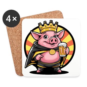 Pork Beer Funny - Coasters (set of 4) - white - Front